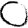 A white circle outlined with a black scribble.