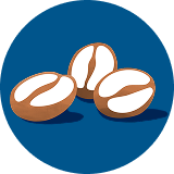 beans in a blue background