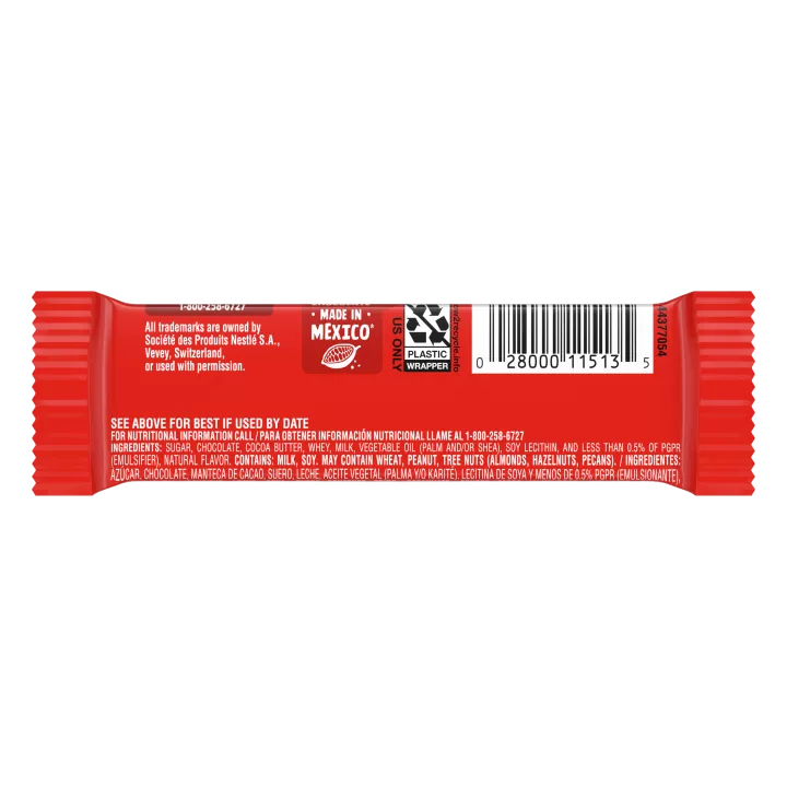 Front Left view of NESTLE CARLOS V Chocolate Style Bar 18g product.