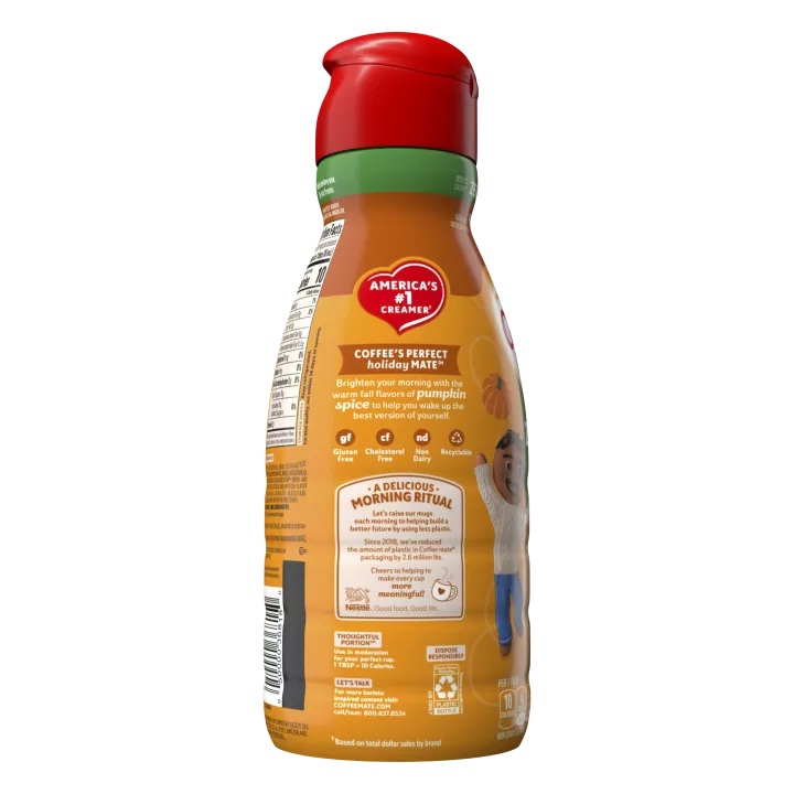 COFFEE MATE Zero Sugar Pumpkin Spice Non-Dairy Creamer 32 fl oz Bottle