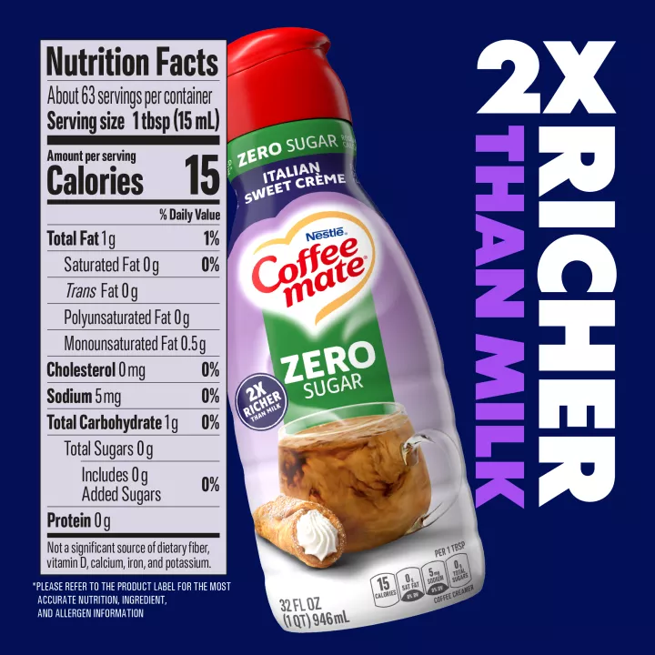 Zero Sugar Italian Sweet Crème Liquid Coffee Creamer