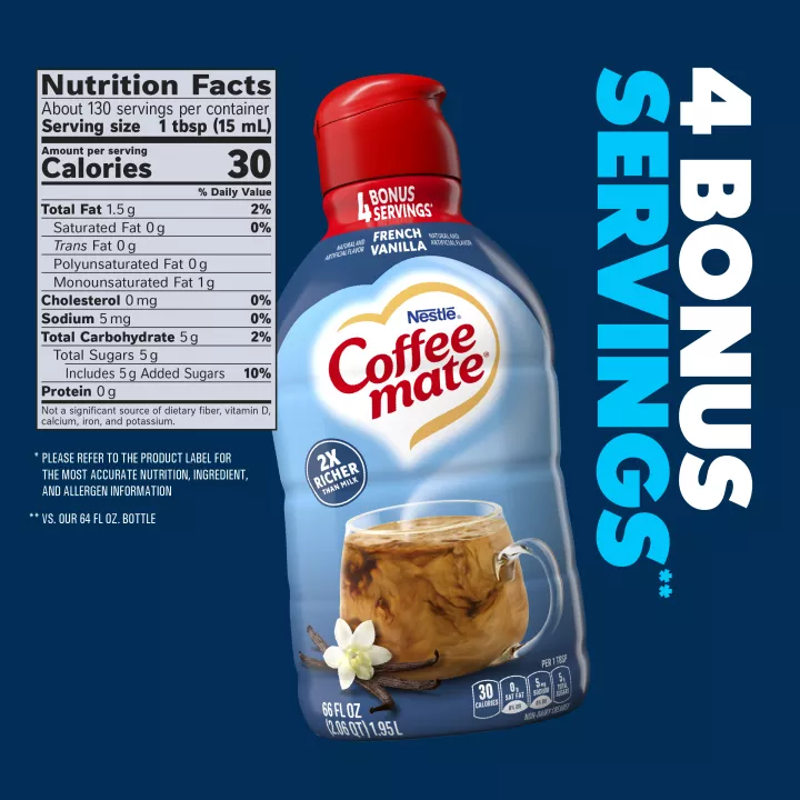 French Vanilla Flavored Liquid Coffee Creamer