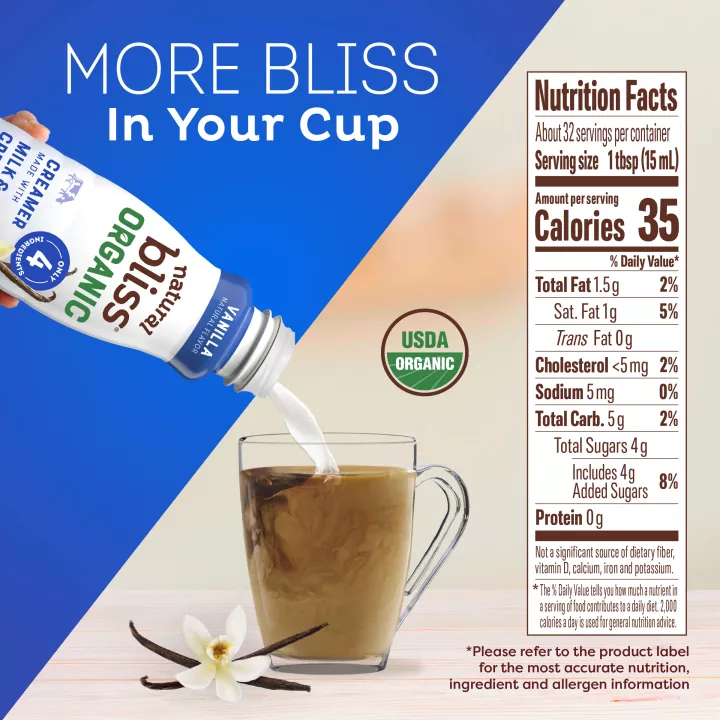 Organic Vanilla Flavored Coffee Creamer