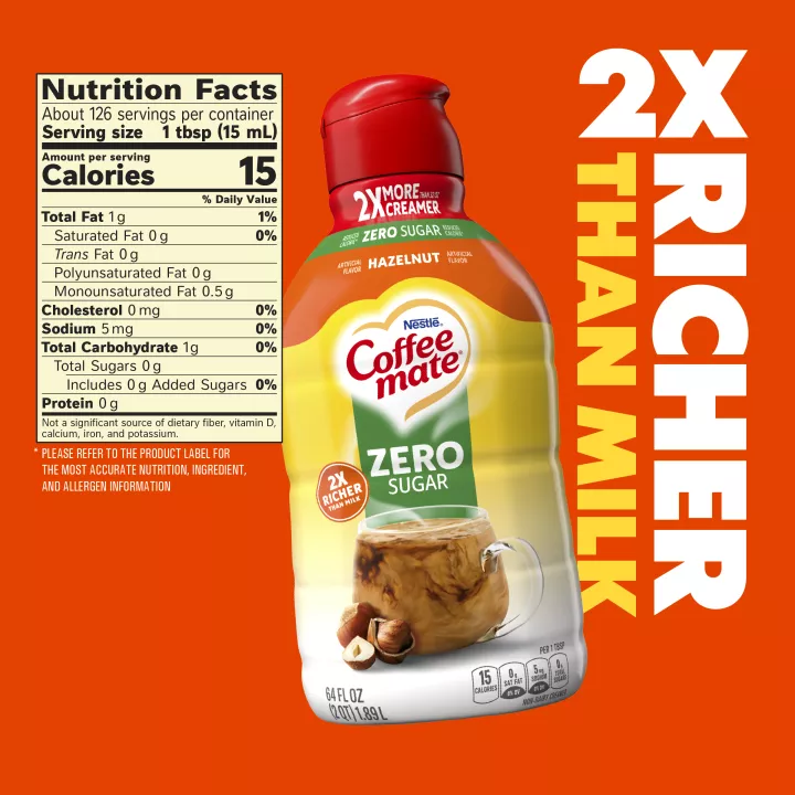 Zero Sugar Hazelnut Liquid Non-Dairy Creamer