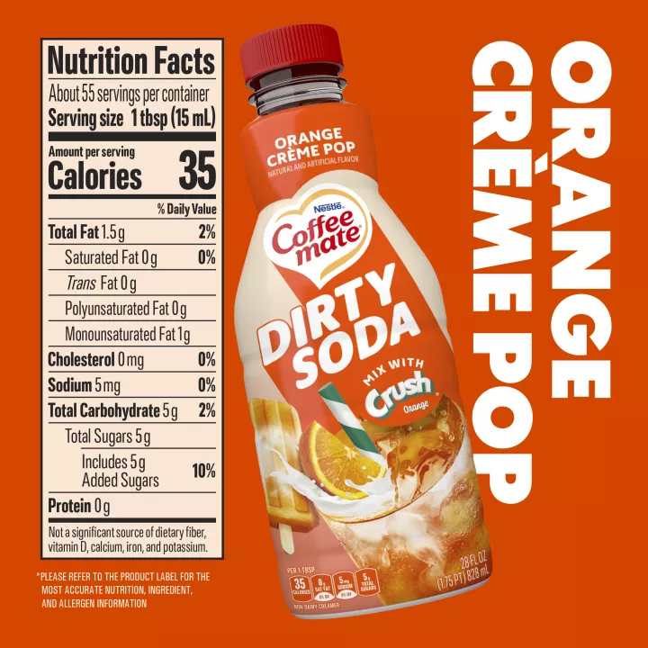 Orange Crème Pop Flavored Dirty Soda Creamer