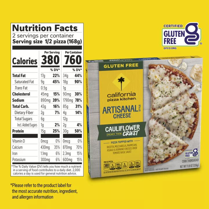 Cauliflower Crust Artisanal Style Cheese Frozen Pizza