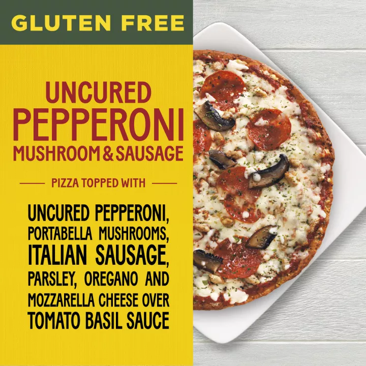 Gluten Free Uncured Pepperoni Mushroom & Sausage Frozen Pizza