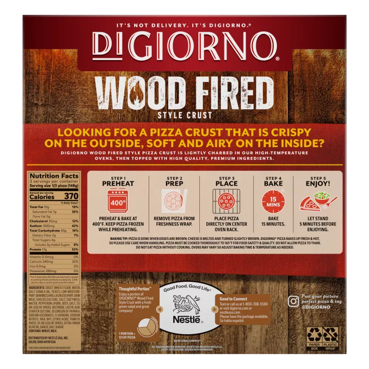 Four Cheese Wood Fired-Style Pizza 14.6oz | Official DIGIORNO®