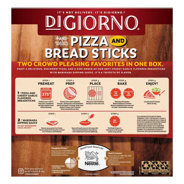 Hand-Tossed Pepperoni Pizza and Breadsticks Combo | Official DIGIORNO®