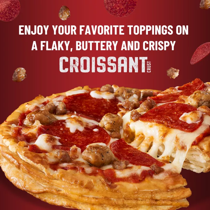 Three Meat Croissant Crust Personal Pizza
