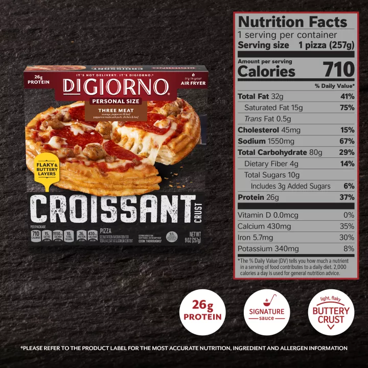 Three Meat Croissant Crust Personal Pizza