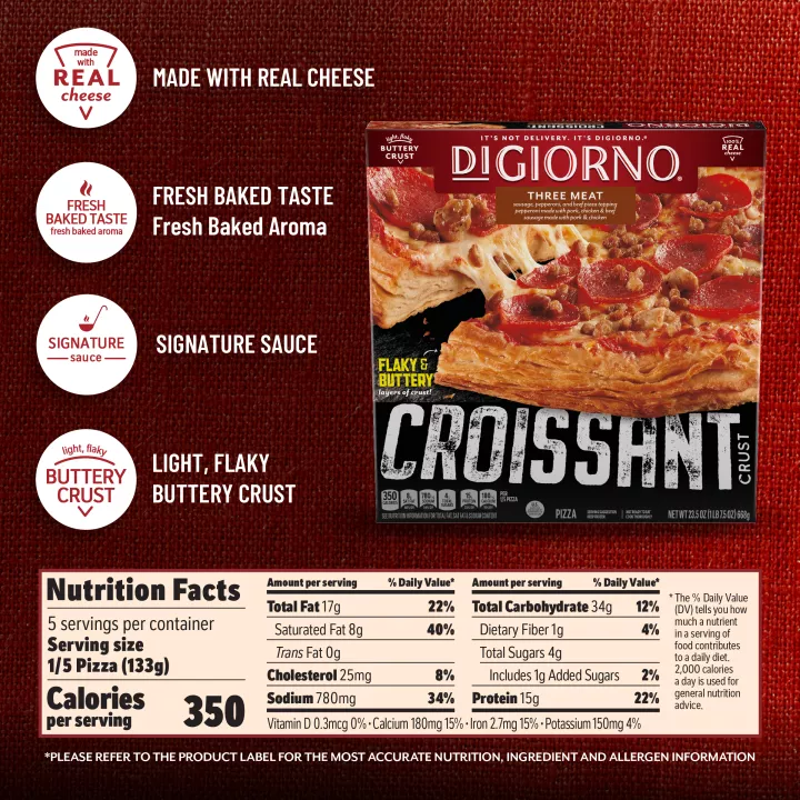 Three Meat Croissant Crust Pizza