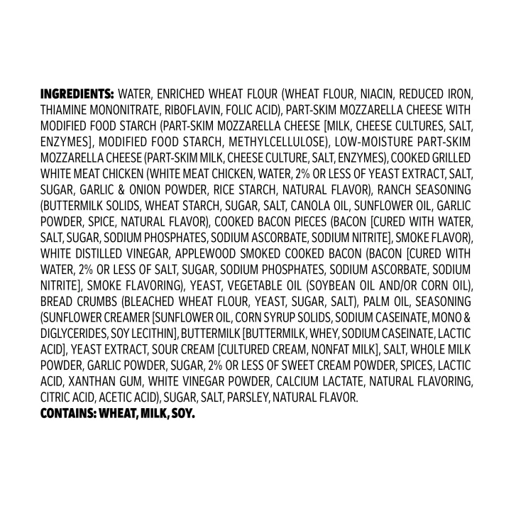 Chicken Bacon Ranch Pizza