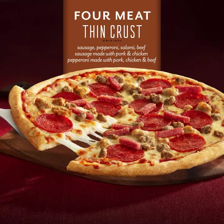 Classic Thin Crust Four Meat Pizza