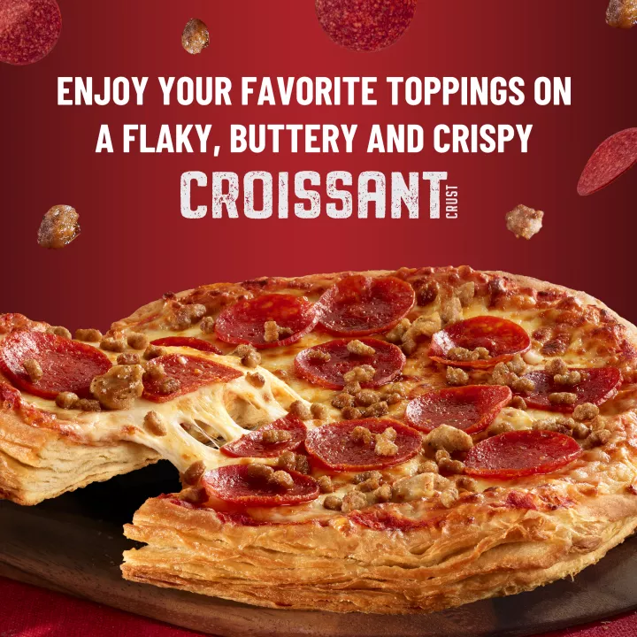 Three Meat Croissant Crust Pizza