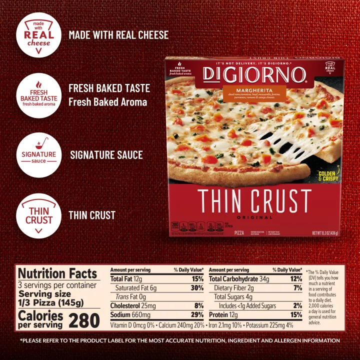 Classic Thin Crust Margherita Pizza