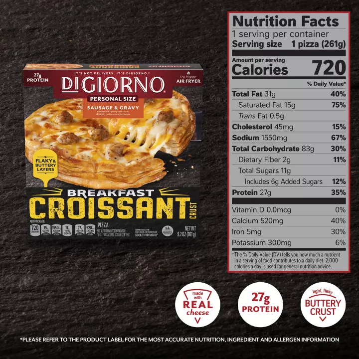 Sausage & Gravy Breakfast Croissant Personal Pizza