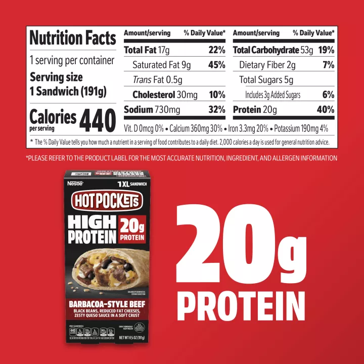 High Protein Barbacoa-Style Beef 1 XL Sandwich