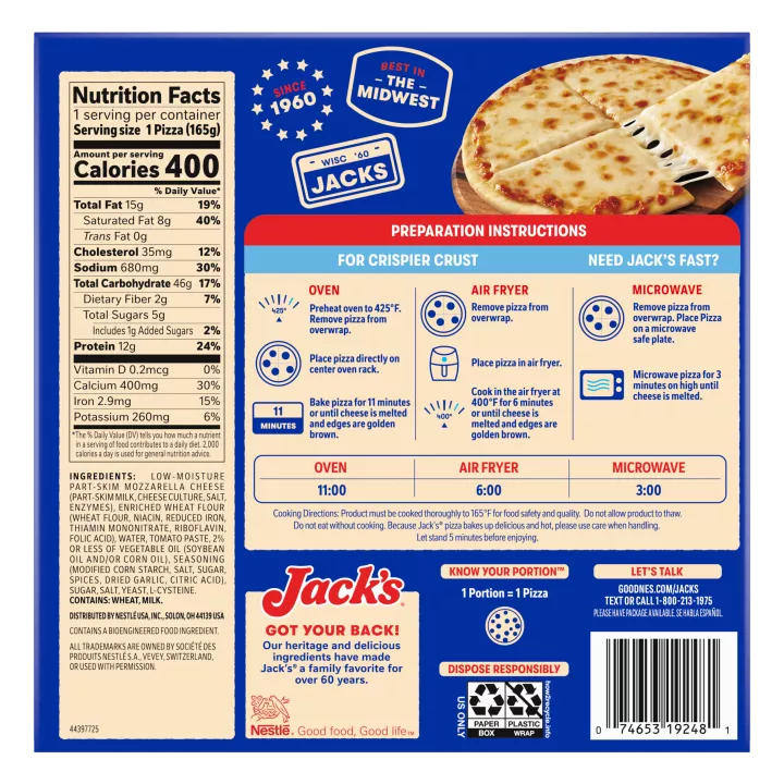 Jack's Jr. Thin Crust Cheese Personal Pizza