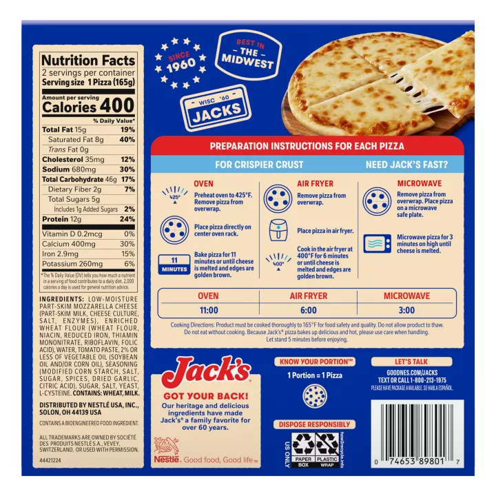 Jack's Jr. Thin Crust Cheese Personal Pizza