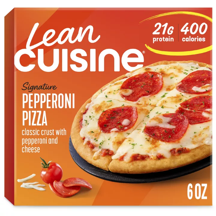 Front Center view of Lean Cuisine Pepperoni Pizza NET WT 6 oz (170 g) product.