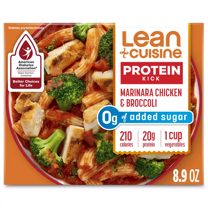 Front Center view of LEAN CUISINE Frozen Meal Marinara Chicken Broccoli 8.9oz Box NET WT 8.9 oz (253 g) product.