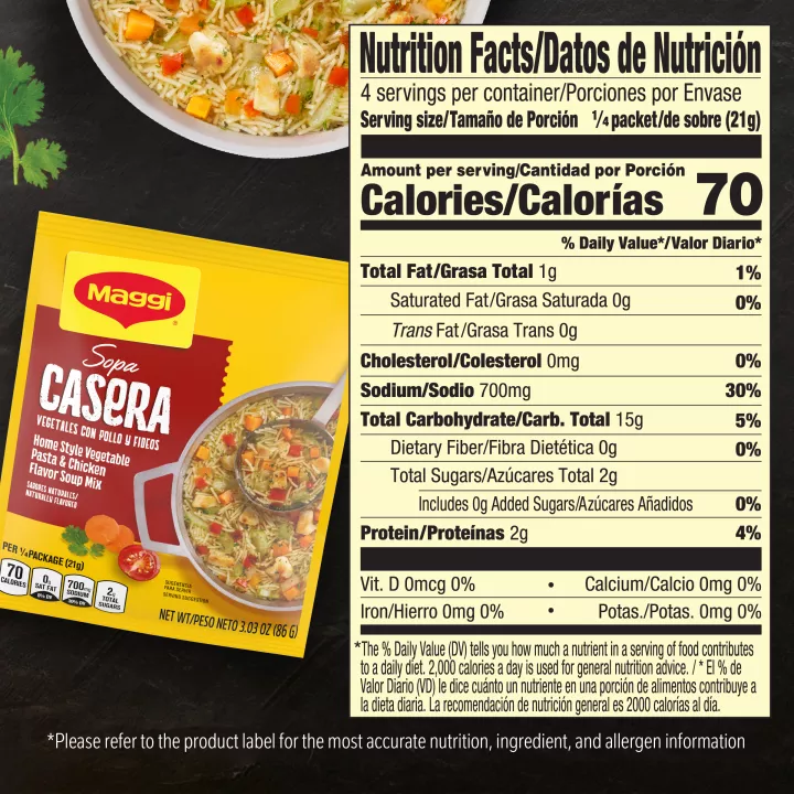 Home Style Vegetable Pasta & Chicken Flavor Soup Mix