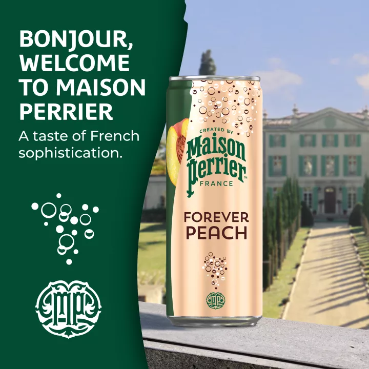Maison Perrier Forever Peach Flavored Sparkling Water