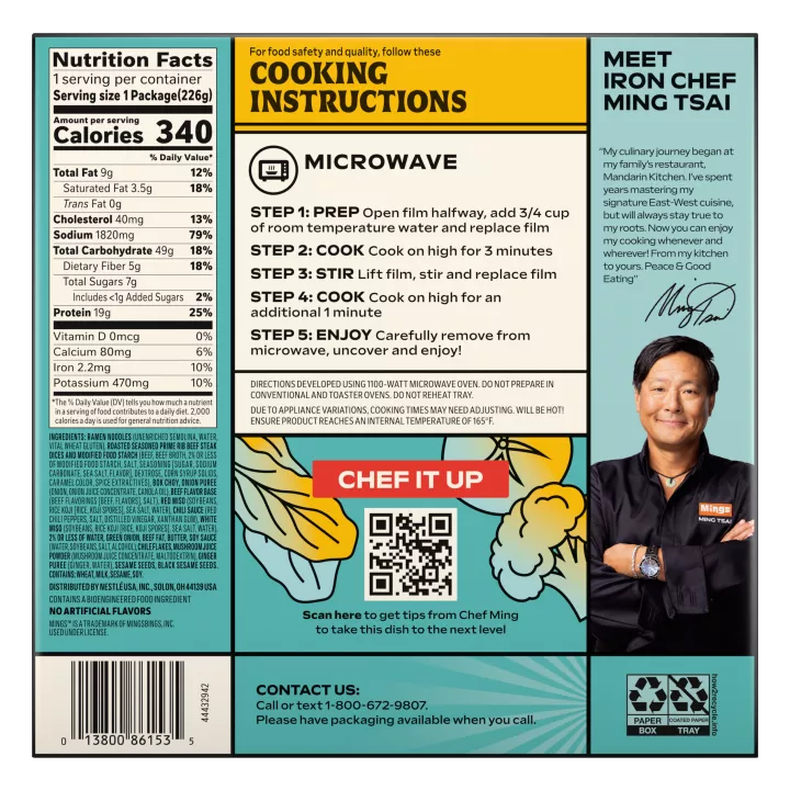 Mings Spicy Beef Ramen Frozen Entrée