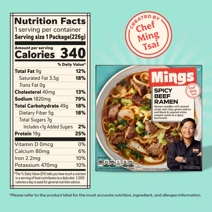 Mings Spicy Beef Ramen Frozen Entrée