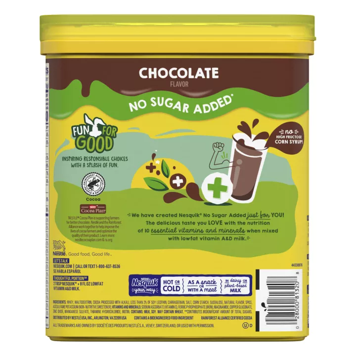 No Sugar Added Chocolate Flavored Powder 16 oz. Canister