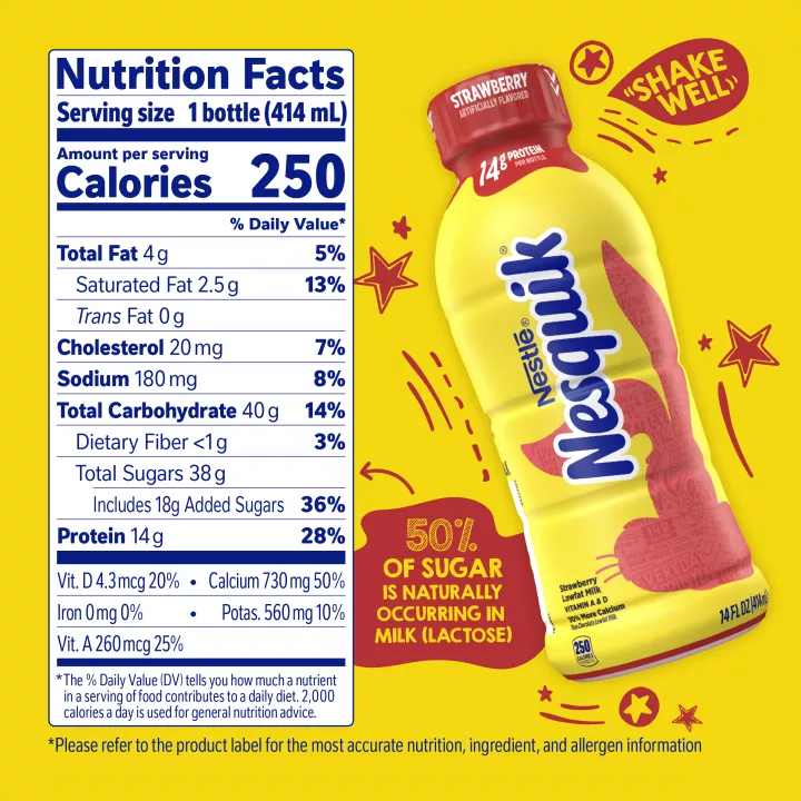 Strawberry Lowfat Milk 14 fl. oz. Bottle