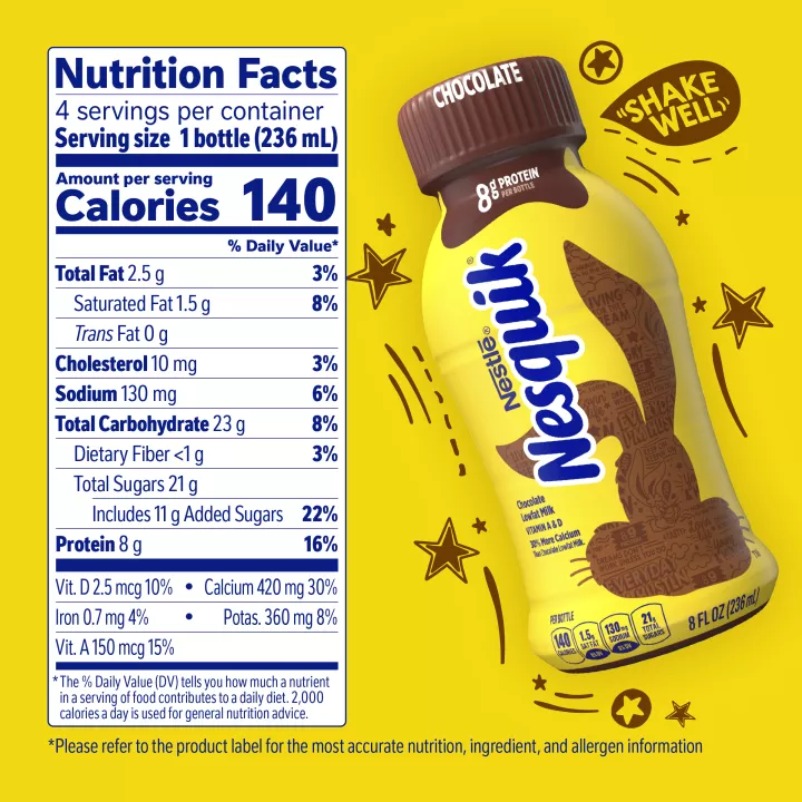 NESQUIK Chocolate Lowfat Milk 4 Bottles