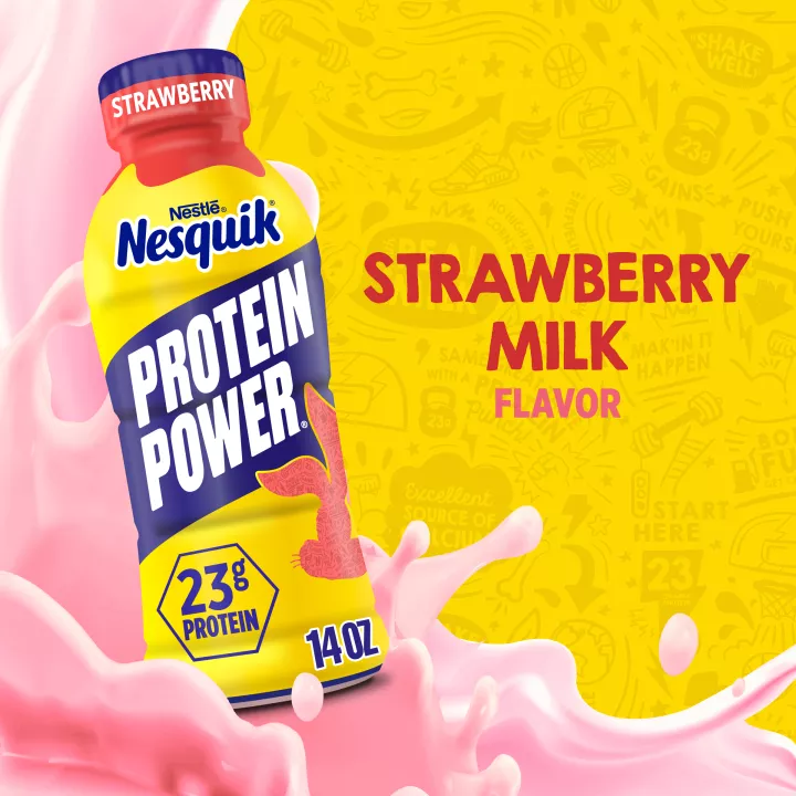 Protein Power Strawberry Protein Milk Beverage 14 fl. oz. Bottle