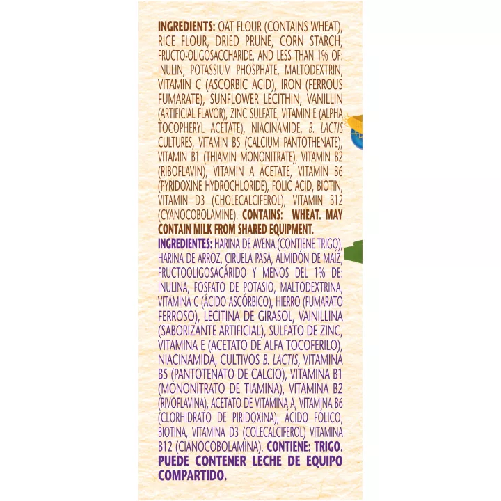 Cereal Avena, Arroz y Ciruela Pasa
