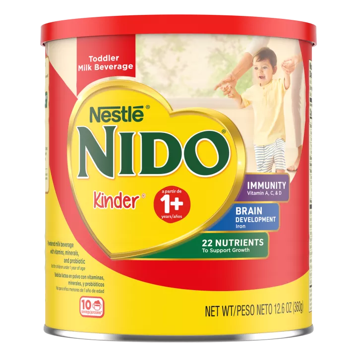 Front Center view of NIDO 1+ Powdered Milk Beverage 360g Can product.