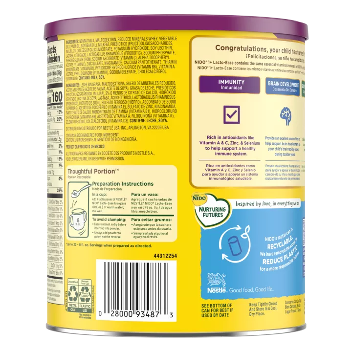 NIDO 1+ Powdered Milk Beverage 28.2 oz. Canister