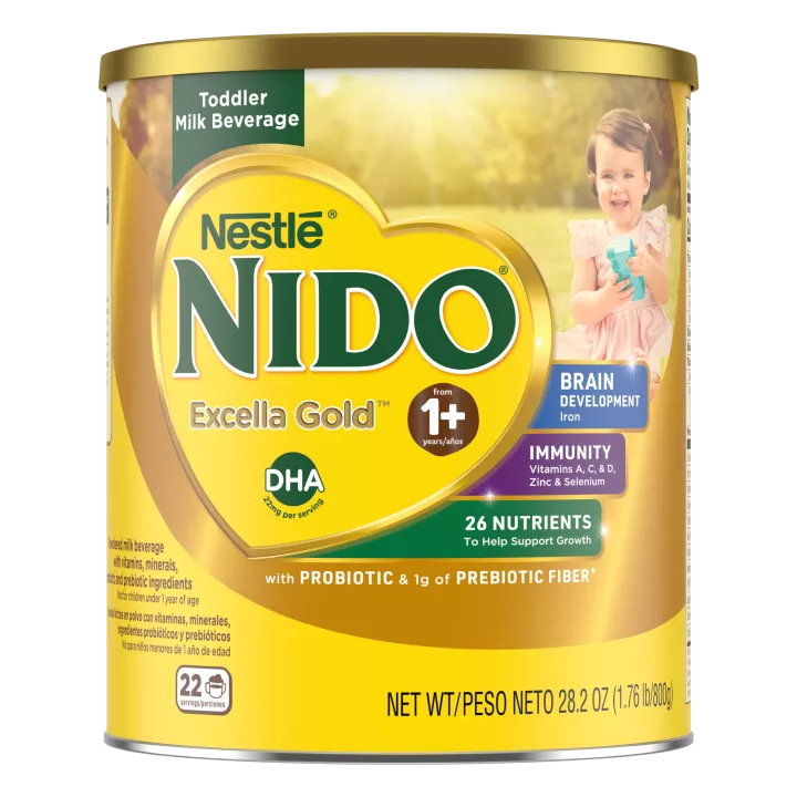 Front image of a canister of Nido Excella Gold