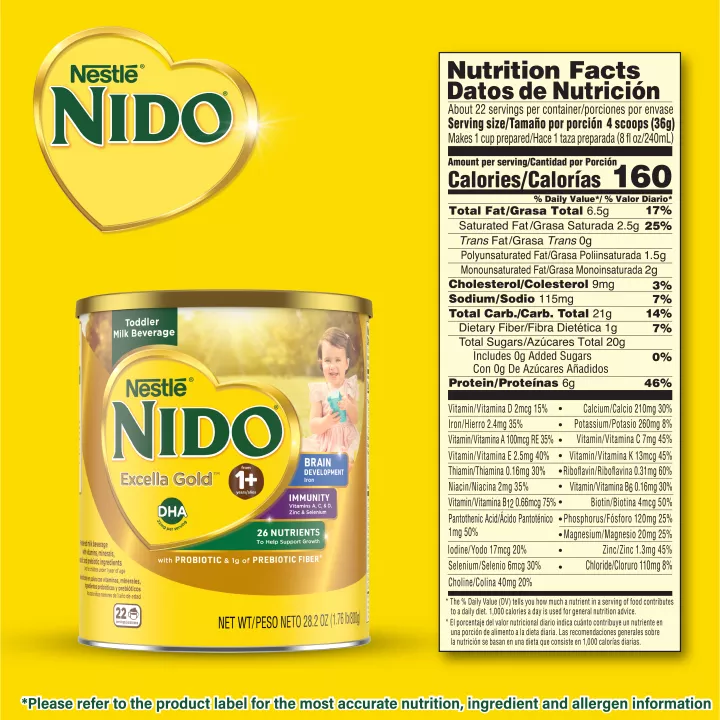 Bebida láctea para niños pequeños Excella Gold