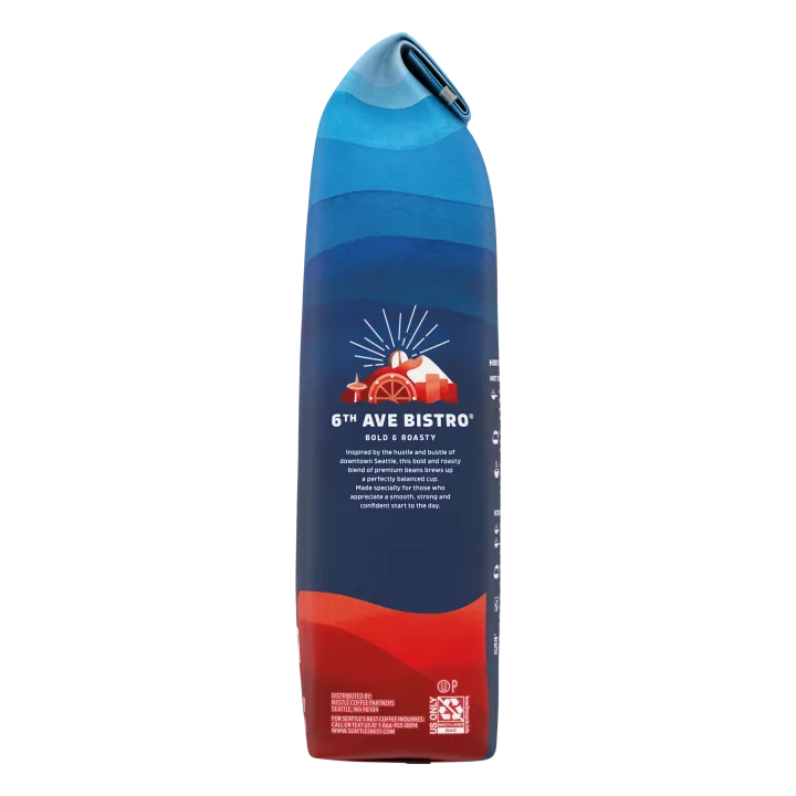 Front Right view of SEATTLE'S BEST COFFEE 6th Ave Bistro Ground Coffee 20oz Bag product.