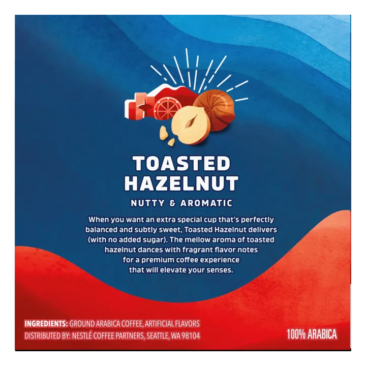 Front Right view of SEATTLE'S BEST COFFEE Hazelnut Ground Coffee K-Cup Pods 10 Count 3.6oz Box product.