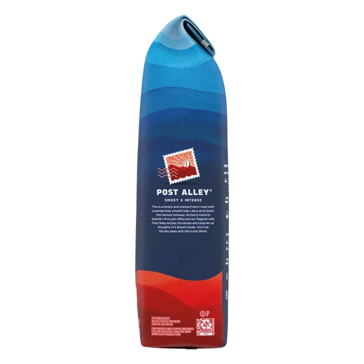 Front Right view of SEATTLE'S BEST COFFEE Post Alley Blend Ground Coffee 20oz Bag product.