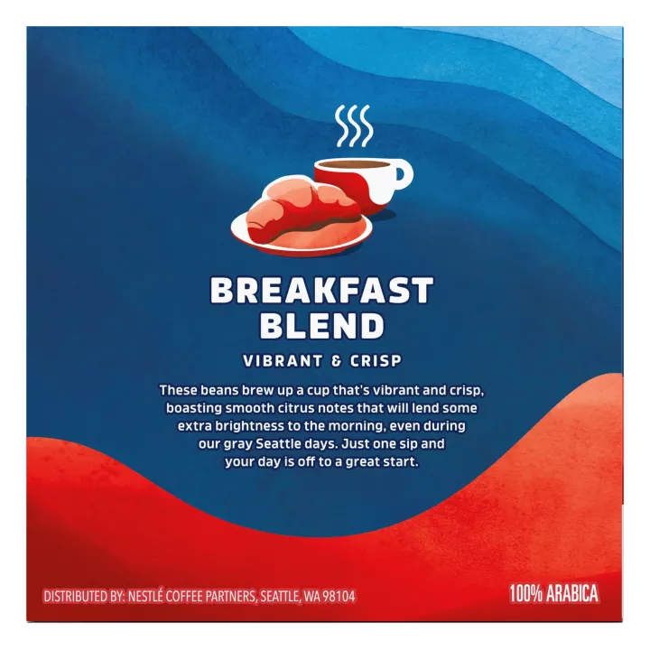 Front Right view of SEATTLE'S BEST COFFEE Breakfast Blend Ground Coffee K-Cup Pods 10 Count 3.5oz Box product.
