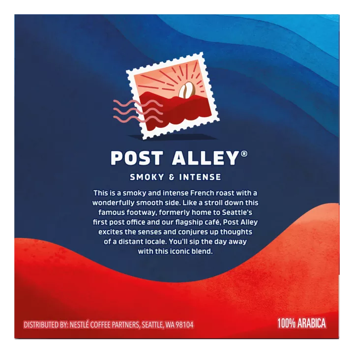 Front Right view of SEATTLE'S BEST COFFEE Ground Dark Roast Smooth Post Alley Blend 10 Count Pods 4oz Box product.