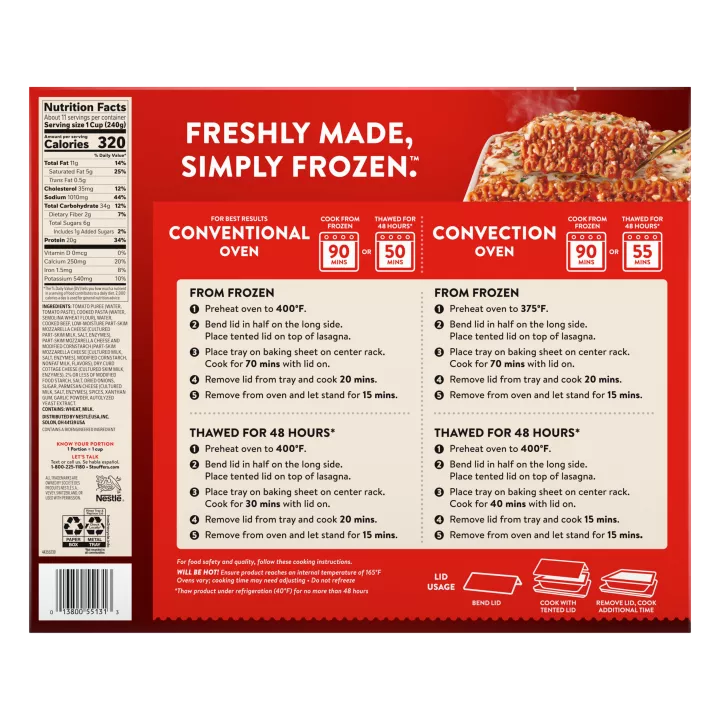 STOUFFER'S® Frozen Party Size Lasagna with Meat & Sauce