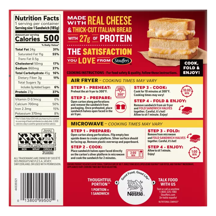 Five Cheese Grilled Melt-Fulls Sandwich