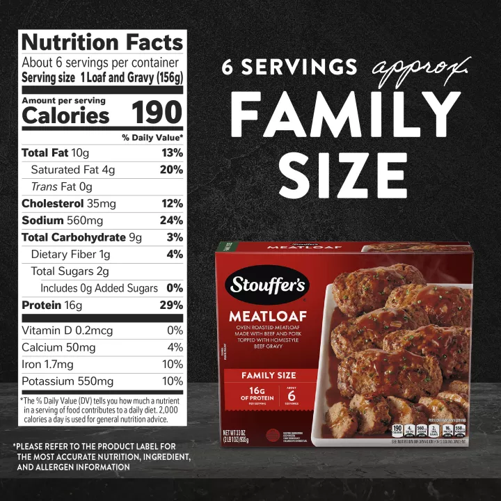 Comida de Meatloaf STOUFFER'S® congelada tamaño familiar