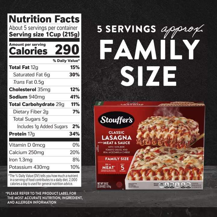 STOUFFER'S® FROZEN LASAGNA WITH MEAT & SAUCE