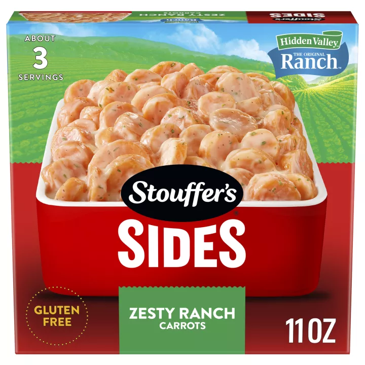 Front Center view of STOUFFER'S ZESTY RANCH CARROTS NET WT 11 oz (311 g) product.