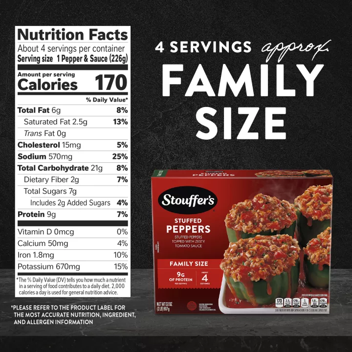 STOUFFER'S® Stuffed Peppers Family Size Frozen Meal